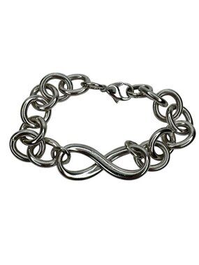 Tiffany & Co. Sterling Silver Infinity Chunky Chain Link Bracelet 925 Italy 7”